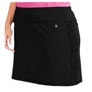 Danskin Now Skort Womens Large 12/14 Black Ruched Athletic Tennis Golf Skirt